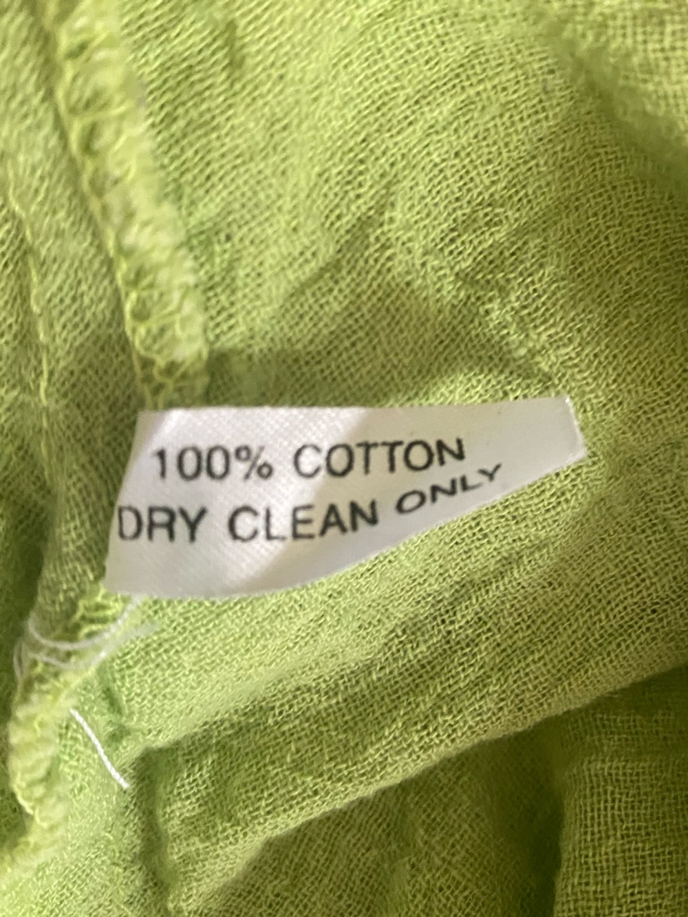 Vintage Y2K Valentino Jeans Cotton Shell trimmed top lime green boho beach S - Picture 7 of 7